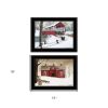 Set Of Two Winter Evening 2 Black Framed Print Wall Art