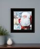 Santa with Lantern 2 Black Framed Print Wall Art