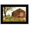 Flag Barn 3 Black Framed Print Wall Art