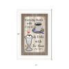 Everyday Starts with Coffee 1 White Framed Print Wall Art