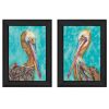Set Of Two Pelicans 2 Black Framed Print Wall Art