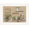 Farmhouse Bath White Framed Print Bathroom Wall Art