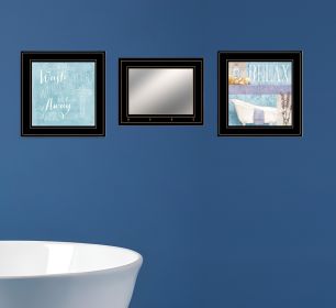 Set Of Three Wash 4 Black Framed Print Bathroom Wall Art
