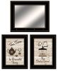 Set Of Three Enjoy Tea Time 7 Black Framed Print Kitchen Wall Art