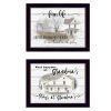 Set Of Two Stays at Grandmas Black Framed Print Wall Art