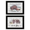 Set Of Two Farm Christmas 2 Black Framed Print Wall Art