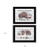 Set Of Two Farm Christmas 2 Black Framed Print Wall Art