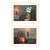Set Of Two Country Candlelight 4 White Framed Print Wall Art