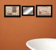 Set Of Three Wash Room 5 Black Framed Print Bathroom Wall Art