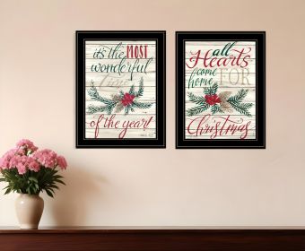 Set Of Two All Heart Come Home for Christmas 2 Black Framed Print Wall Art