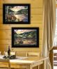 Set Of Two Lakefront Camping 2 Black Framed Print Wall Art