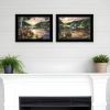 Set Of Two Lakefront Camping 2 Black Framed Print Wall Art