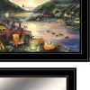 Set Of Three Lakefront Camping 2 Black Framed Print Wall Art