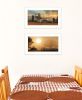 Set Of Two Farm Country Sunrise White Framed Print Wall Art