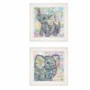 Set Of Two Elephant I and II 1 White Framed Print Wall Art