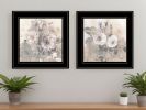 Set Of Two Transitional Blooms 2 Black Framed Print Wall Art