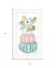 Floral Pumpkins White Framed Print Wall Art