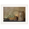Basket of Flowers 1 White Framed Print Wall Art