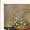 Basket of Flowers 1 White Framed Print Wall Art