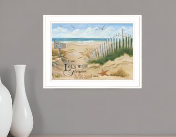 Footprint 2 White Framed Print Wall Art