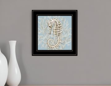 Coral Seahorse II 3 Black Framed Print Wall Art