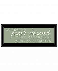 Panic Cleaned 2 Black Framed Print Wall Art