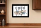 Fall Floral Baking Utensils 2 Black Framed Print Kitchen Wall Art
