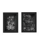 Set Of Two Vintage Flowers in Bloom Black Framed Print Wall Art