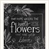 Set Of Two Vintage Chalkboard Blooms White Framed Print Wall Art