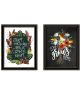 Set Of Two With Grateful Hearts Black Framed Print Wall Art