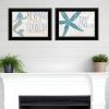 Set Of Two Mermaid Kisses Starfish Wishes 3 Black Framed Print Wall Art