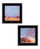 Set Of Two Scenic Landscapes With Barns Black Framed Print Wall Art