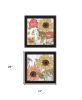 Set Of Two Earth to Petals 1 Black Framed Print Wall Art