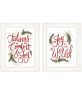 Set Of Two Good Tidings and Joy White Framed Print Wall Art