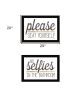 Set Of Two No Selfies When Seated Black Framed Print Bathroom Wall Art