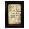 Nana Says Black Framed Print Wall Art