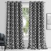 84" Jet Black Trellis Black Out Curtain Panel