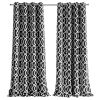84" Jet Black Trellis Black Out Curtain Panel