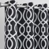 84" Jet Black Trellis Black Out Curtain Panel