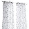 84ï¿½ï¿½ï¿½ Silver Trellis Pattern Embroidered Window Curtain Panel