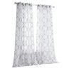 84ï¿½ï¿½ï¿½ Silver Trellis Pattern Embroidered Window Curtain Panel