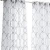 84ï¿½ï¿½ï¿½ Silver Trellis Pattern Embroidered Window Curtain Panel