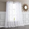 84ï¿½ï¿½ï¿½ Charcoal Trellis Pattern Embroidered Window Curtain Panel