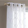 84ï¿½ï¿½ï¿½ Charcoal Trellis Pattern Embroidered Window Curtain Panel