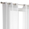 Two 96" White Sprinkled Embellishment Window Curtain Panels