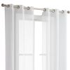 Two 96" White Sprinkled Embellishment Window Curtain Panels