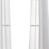 Two 96" Gray Ribbon Embellished Window Curtain Panels