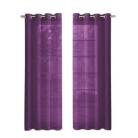 Two 84"  Purple Solid Modern Window Panels