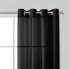Two 84" Black Solid Modern Window Panels
