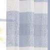 Two 96"  Blue Striped Floral Embroidery Window Panels